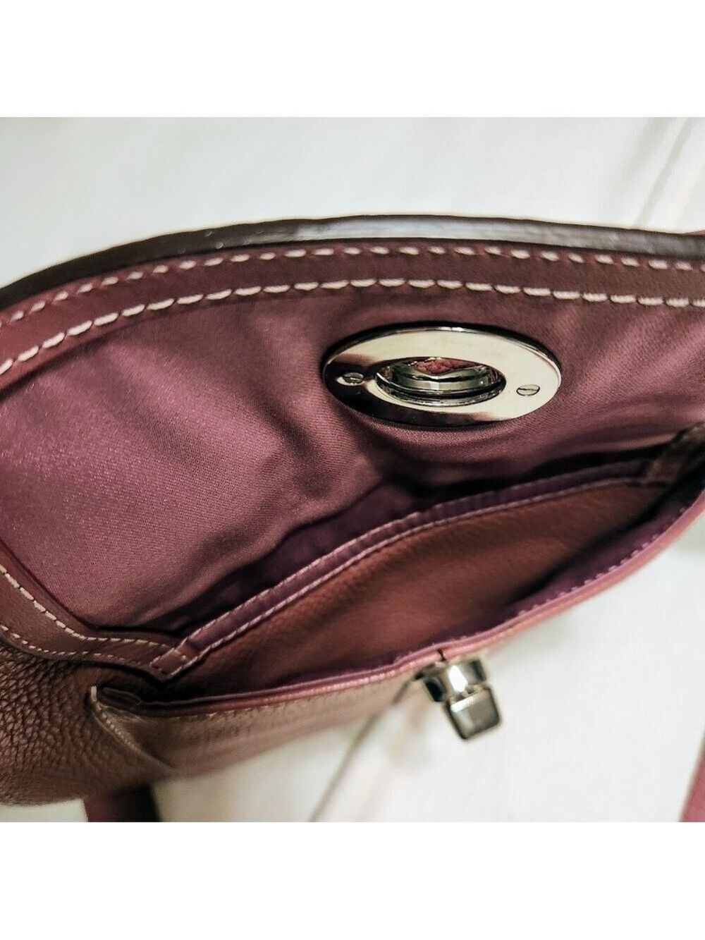 Coach Hamilton Pebbled Leather Crossbody Bag Pink Medium - Picture 7 of 12